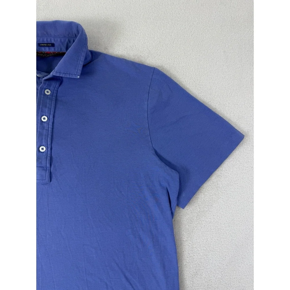 Polo Golf Ralph Lauren Men's Medium Blue Stretch Lisle Performance Polo Shirt